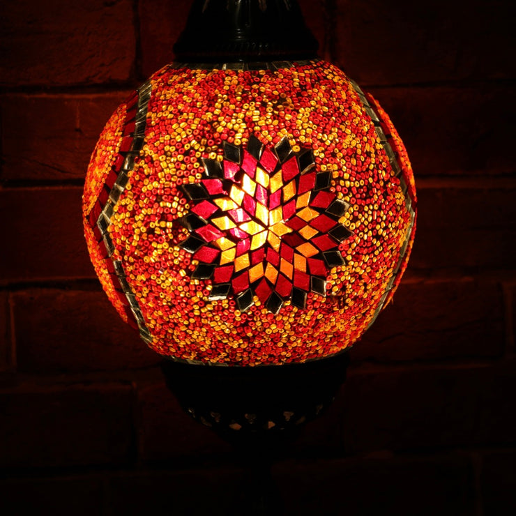 Mosaic Table or Floor Lamp in Red & Orange