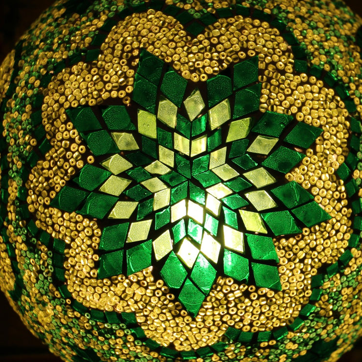 Mosaic Table or Floor Lamp in Hues of Green