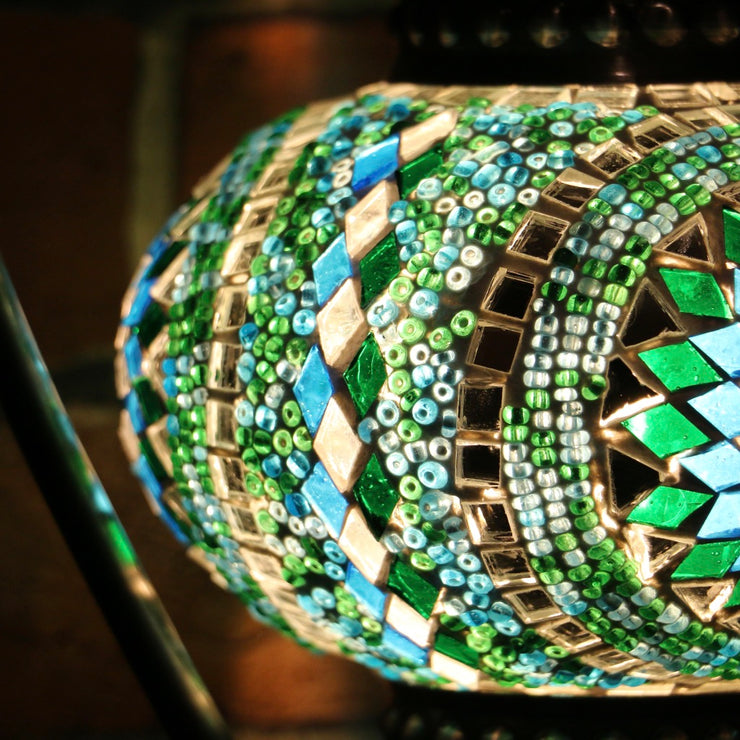 Mosaic Table Lamp in Green & Turquoise, 5 Styles Available