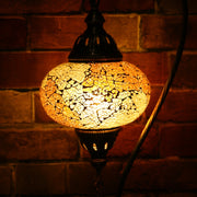 Crackle Glass Table Lamp in Amber, 5 Styles Available