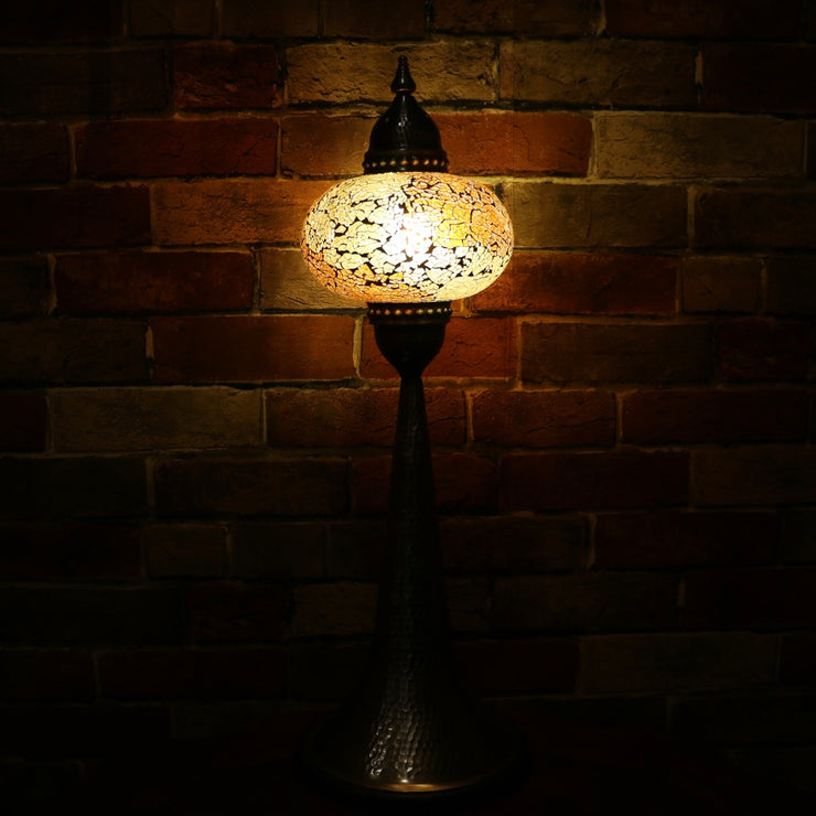 Crackle Glass Table Lamp in Amber, 5 Styles Available