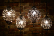 Hanging Glass Orb-Shaped Lamp
