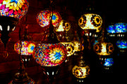 Seven Globe Mosaic Chandelier in Bright & Happy Colors