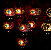 Seven Globe Mosaic Chandelier in Bright & Happy Colors