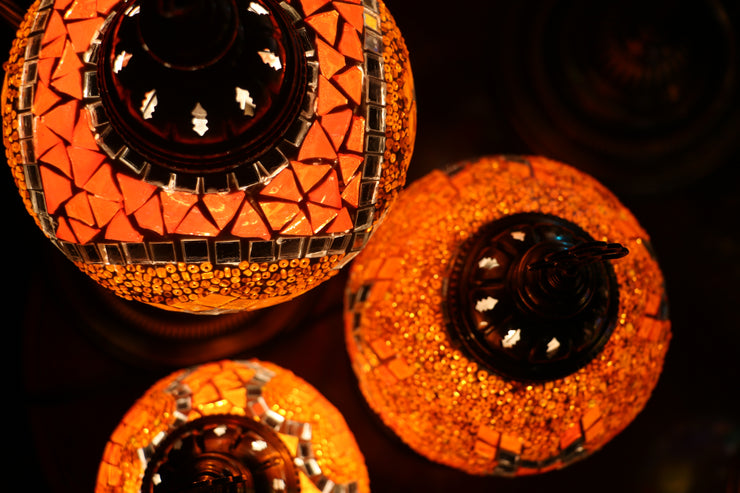 Mosaic Table Lamp in Orange