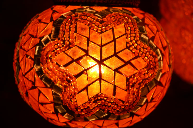 Mosaic Table Lamp in Orange