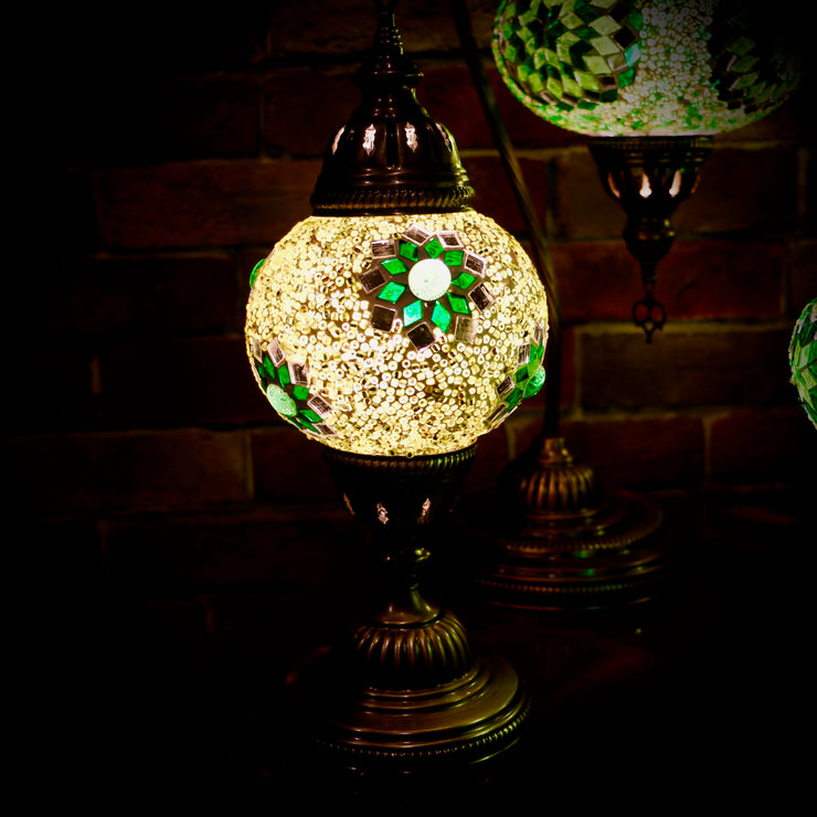 Mosaic Table Lamp in Shades of Green