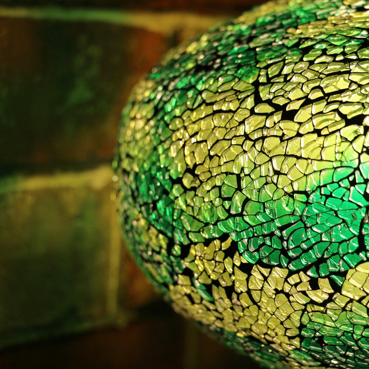 Crackle Glass Table Lamp in Green, 3 Styles Available, Large
