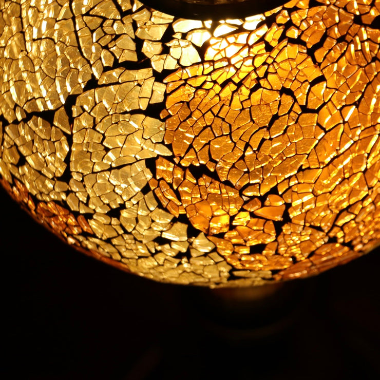 Crackle Glass Table Lamp in Amber, 5 Styles Available