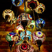 Thirteen Globe Mosaic Chandelier in Multiple Colored Globes - CUSTOM COLORS AVAILABLE
