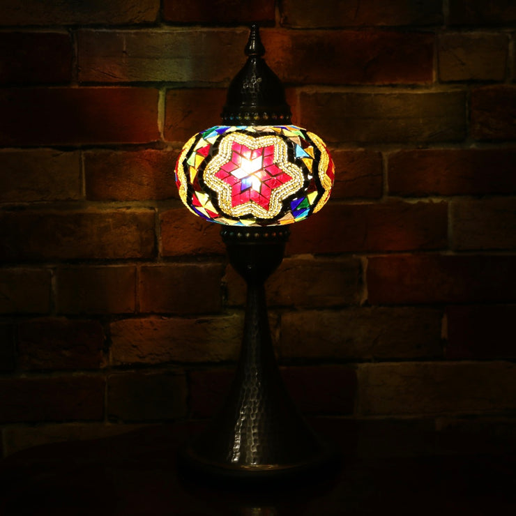 Mosaic Table Lamp Red Star & MultiColor, 5 Styles Available