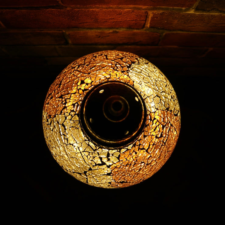 Crackle Glass Table Lamp in Amber, 5 Styles Available