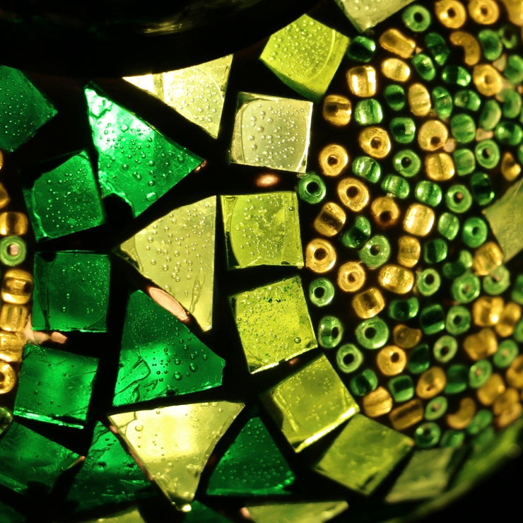 Mosaic Table Lamp in Shades of Green, 5 Styles Available